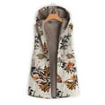 thumbnail image 3 of Patlollav Jacket for Women,Flash Picks Women's Casual Print Hooded Sleeveless Top Plush Jacket Vest, 3 of 6