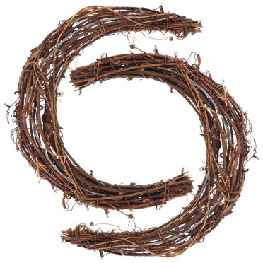 2-Pack Natural Grapevine Moon Wreath Frames - 30 Inch DIY Craft Base For Christmas, Wall Decor (Indoor/Outdoor)-922264