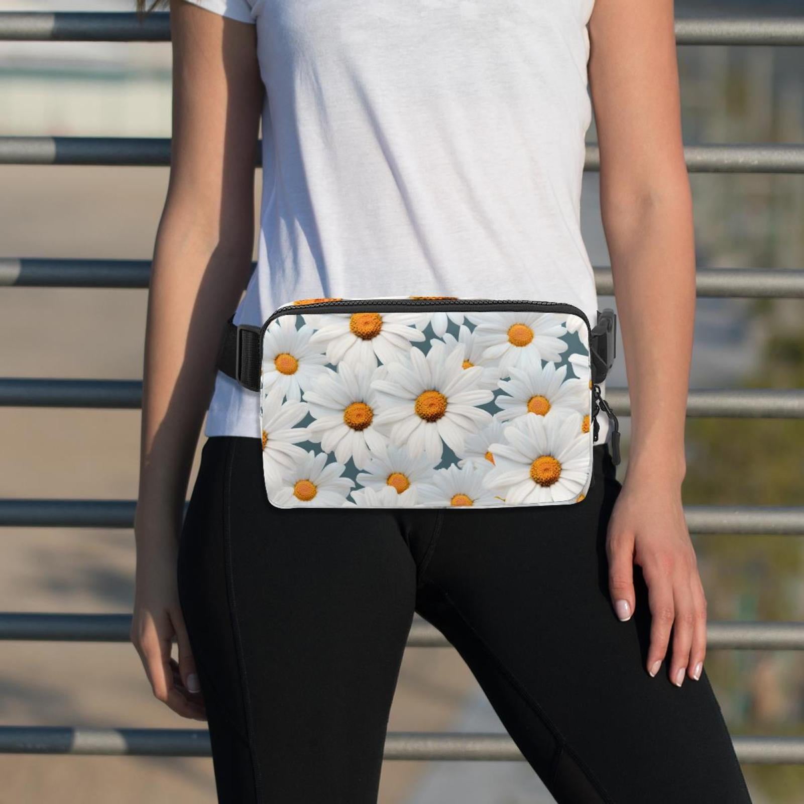 Daisies Lightweight, Adjustable Running Belt with Extension Strap, Unisex Waist Bag, Fanny Pack, Cross Body Bag