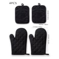 thumbnail image 5 of Oven Mitts and Pot Holders 4 pcs Set,High Heat Resistant 500 Degree Extra Thicken Long Kitchen Cotton Oven Glove for Cooking (,Black), 5 of 5
