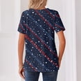 thumbnail image 4 of 4th of July Shirts Women Button Henley V Neck Short Sleeve Patriotic Tops Casual American Flag Graphic Tee T-Shirts Blue 3XL, 4 of 4