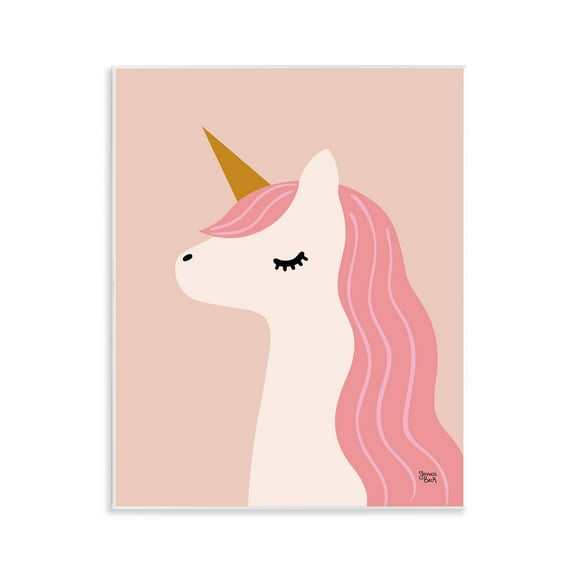 Stupell Industries Peach Pastel Unicorn Fantasy & Sci-Fi Painting Unframed Art Print Wall Art, 11 x 14