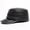 Black, variant on Genuine Leather Hat Autumn Winter Men's Cowhide Mi-litary Hats With Ears Adjustable Size Flat Cap Male Bone Snap-back Cap ,Soft Feel