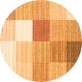 thumbnail image 1 of Ahgly Company Indoor Round Checkered Orange Modern Area Rugs, 5' Round, 1 of 1