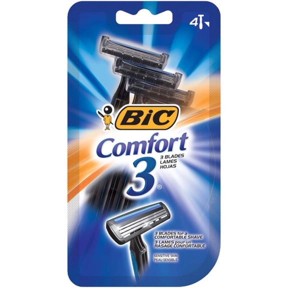 Bic Comfort 3 Sensitive Disposable Shaver 4 ea (Pack of 3)
