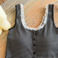 thumbnail image 5 of AhaOh Women's Lingerie Lace Trim Solid Sleeveless Scoop Neck Built-In Bra Ruffle Trim Lace Button Down Tank Sleepwear Free Size, 5 of 6