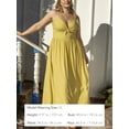 thumbnail image 4 of Vestido largo CUPSHE con cuello en V torcido sin mangas y recorte amarillo, 4 of 8