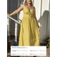 thumbnail image 4 of Vestido largo CUPSHE con cuello en V torcido sin mangas y recorte amarillo, 4 of 8