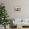 thumbnail image 2 of Tree Farm Red Truck Wintery Snow Flurries Transportation Painting Framed Art Print Wall Art, 2 of 8