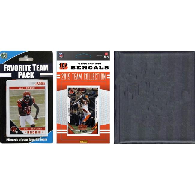 NFL Cincinnati Bengals Ensemble d'Équipe 2015 & Pack de Cartes de Joueur Préféré Plus Album de Rangement
