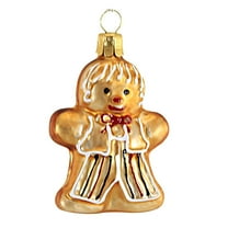 Golden Bell Collection 2.75In Gingerbread Man, Glass, Ornament Czech Cookie Sweets Nvv143