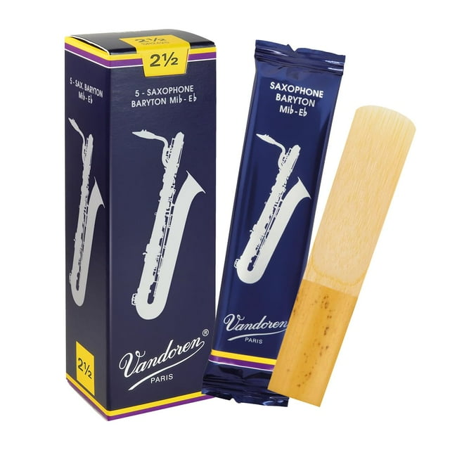 Cañas tradicionales para saxofón Bari Vandoren SR2425, 2,5 x 5 pulgadas
