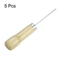 thumbnail image 3 of 5 Pieces Handwork Sewing Awl Step Wooden Leather Punch Hole Set Tool, Log Color, 3 of 6
