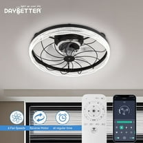 DAYBETTER 19.8" Ceiling Fan with Lights,Dimmable APP Remote Control Modern Fan Lights with Timmer and 6 Speeds for Bedroom Living Room Kitchen
