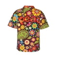 thumbnail image 3 of Bixox Men's Hawaiian Shirts Men's Hippie Peace Love Print Short-Sleeve Shirt-XX-Large, 3 of 8