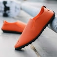 thumbnail image 6 of Avrnliq Mens Slip On Loafers Casual Shoes, Lightweight Comfort Fit & Non-Slip, Synthetic Faux Leather in Vibrant Orange,Size 40, 6 of 9