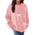thumbnail image 3 of Suéter PRETTYGARDEN Oversized Cuello Redondo con Moño Rosa Claro Talla L, 3 of 4