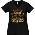 thumbnail image 3 of Inktastic Turkey, Gravy, Beans, Rolls, Casserole Women's Plus Size V-Neck T-Shirt, 3 of 5