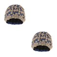 thumbnail image 3 of ZheElen Bonnet Femme Floral Chapeau Chimio Cancer Bonnet Décontracté Bleu Foncé 2Set, 3 of 6