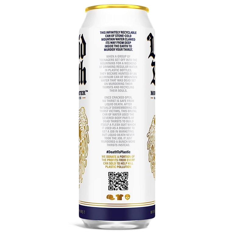 Liquid Death Mountain Water, 19.2 oz King Size Cans, 8-Pack