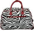 thumbnail image 6 of World Traveler Zebra 21-Inch Carry-On Rolling Duffel Bag - Pink Trim Zebra, 6 of 10