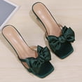 thumbnail image 6 of Wensltd Women's Sandals High Heels Square Toe Open Toe Solid Color Lightweight Breathable Summer Beach Outdoor Party Wedding Sandals Green, 6 of 8