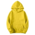 thumbnail image 2 of EGNMCR Yellow Yellow Sweatshirts for Women Oversized Sweatshirts Hoodies Crewneck Sweaters Casual Tops Comfy Fall Fashion Pullover Outfits Winter Clothes with Pockets Fall Winter, 2 of 6