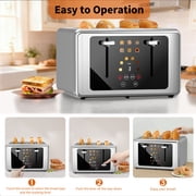 WHALLULTRA 4 Slice Touchscreen Toaster, Stainless Steel, 6 Bread Modes & 6 Shade Settings, Extra Wide Slots, Silver