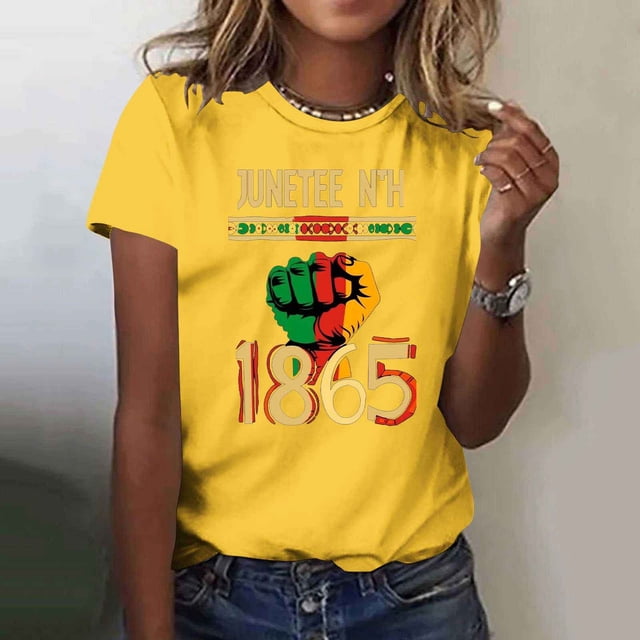 Simua T-Shirts Patriotiques pour Femmes Décontractés à Manches Courtes à Col Rond T-Shirt d'Été Décontracté Coupe Régulière