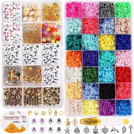 6285PCS Bracelet Making Clay Bead Set, 28 Colors 6mm For Jewelry Making Crafts DIY Necklace Gift
