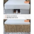 thumbnail image 7 of Leopard Wrap Around Bed Skirts for King Bed 18" Drop,Bed Skirt with Adjustable Elastic Belt Dust Ruffle Bed Valance for Bedroom Hotel Brown Black Beige Modern Abstract Impressionist Bed Frame Cover, 7 of 7