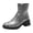 Silver, variant on Women's Ankle Boots Chunky Mid Heel Square Toe Snake Print Side Zipper Fashion Dressy Shoes