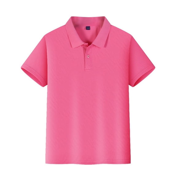 Polo Shirts for Children Short Sleeve Collared Shirt Sun Protection 2 Buttons School Uniform Casual Summer Top for Unisex