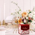 thumbnail image 1 of Caja de dulces de boda, caja de regalo de mano, caja de regalo para , suministros de novia de boda románticos elegantes con asa para regalos Rojo 14x14x14cm Macarena Bolsa de caramelos, 1 of 8