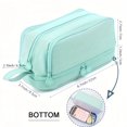 thumbnail image 2 of Multi-Compartment Pen Pouch with Multiple Zipper Sections, Large Capacity Stationery Organizer Bag, Handheld Zipper Pencil Case for Desktop Storage, 2 of 8