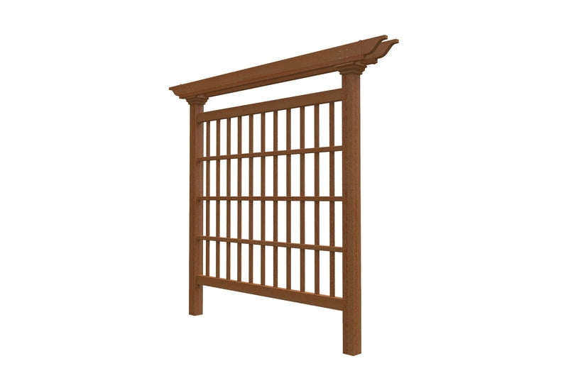 Vita 80" x 90" Colonial Composite Vinyl Trellis and Privacy Screen, Brown, VA84051