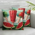 thumbnail image 3 of COMIO  Hello Summer Pillow Cover Watermelon Ice Cream Popsicle&nbsp;Decorative Red Green Stripes Throw Pillow Cases Seasonal Farmhouse Couch Cushion Cover, 3 of 5