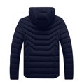 thumbnail image 6 of IROINNID Men's Long Sleeve Puffer Short Hooded Coat Solid Color Leisure Sports Fleece Jacket Detachable Hood Pocket Tops Cotton Coat Windproof And Cold Warm Padded Jacket, 6 of 6