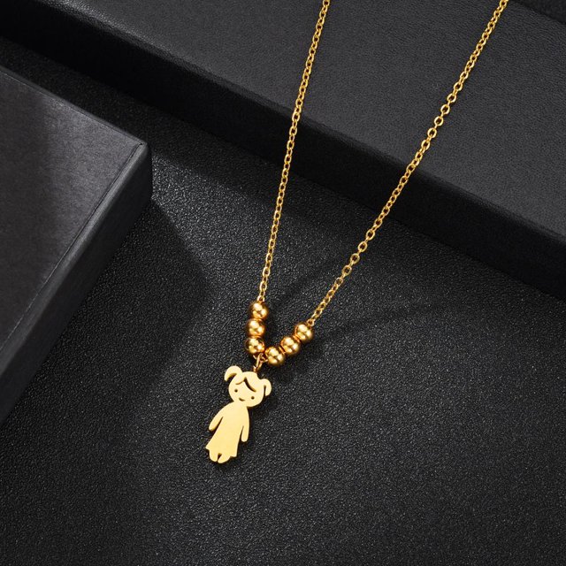 Colgante de acero inoxidable para niños y niñas, collar personalizado para mujeres y niños, collares con cuentas de fecha y nombre grabado, regalo de joyería familiar Tan Jianjun unisex