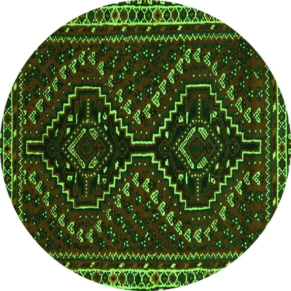 Ahgly Company Indoor Round Persian Green Traditional Area Rugs, 3' Round