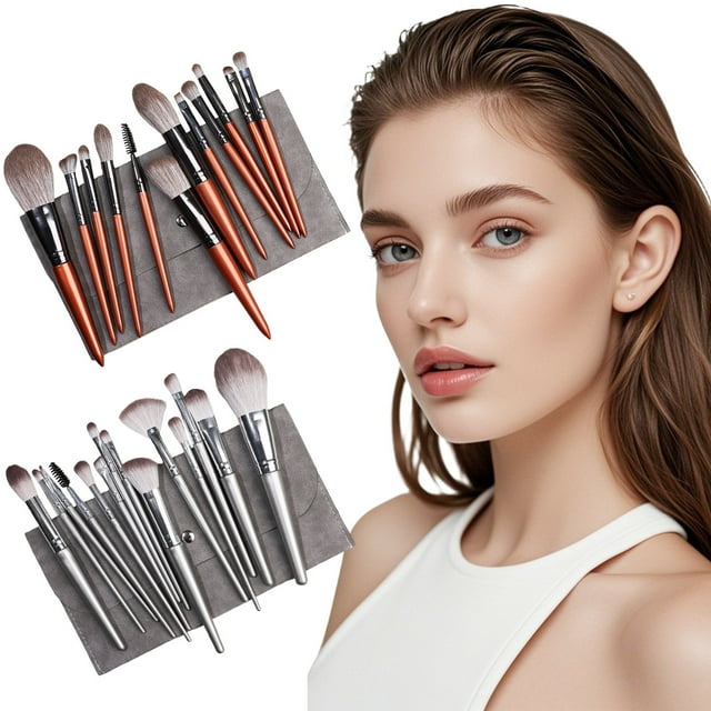 Dvkptbk Makeup brushes Makeup Brush Set 12pcs Premiums Makeup Brushes Advanced Professionals Makeup Kit Eyeshadow Brush for Powder Foundations Cosmetic Brsuhes Set with Storage Bag