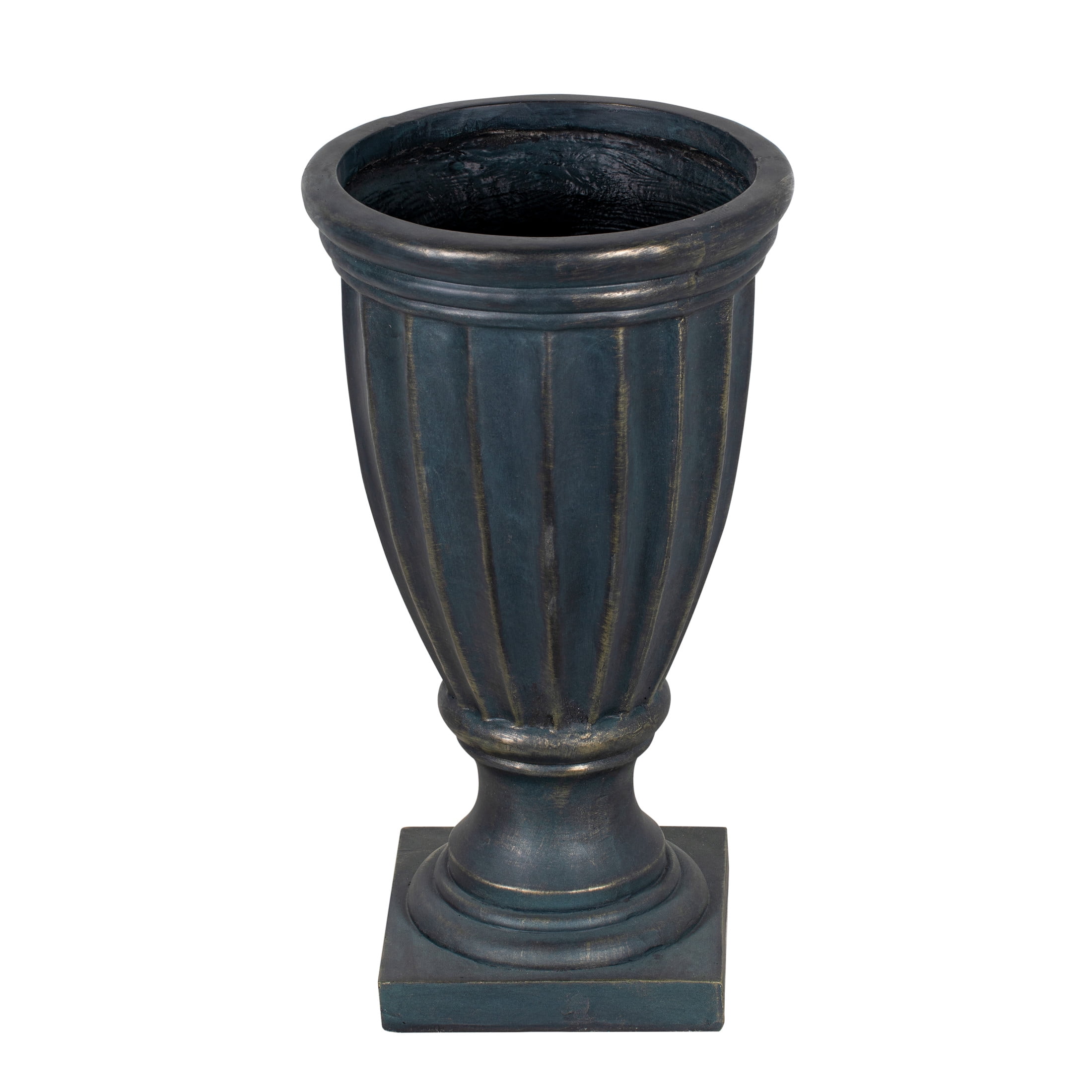 Christopher Knight Home 26.8" Outdoor MGO Stately Tall Fluted Pedestal Flower Pot, Antique Green