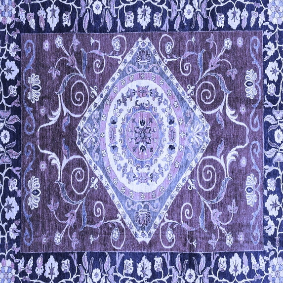 Ahgly Company Indoor Square Persian Blue Traditional Area Rugs, 5' Square