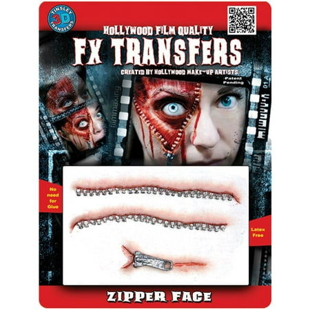 Halloween Professional 3D Tattoo, Zipper Face