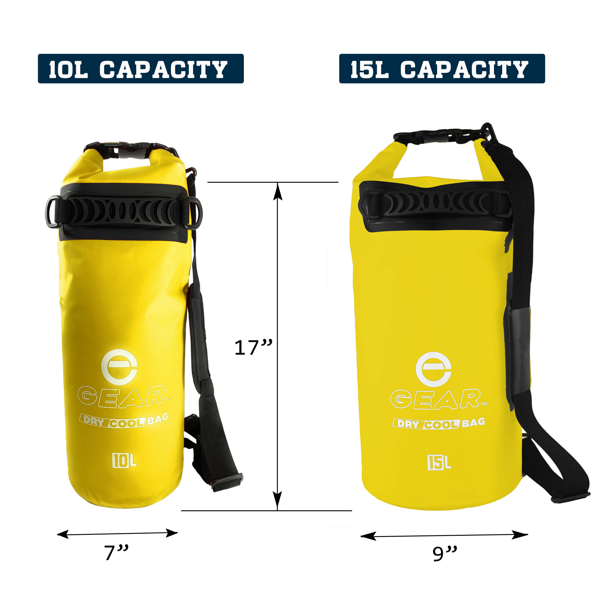 Enthusiast Gear Dry Bag Cooler - Roll Top, Insulated, Leak Proof, Collapsible, Waterproof - 10L