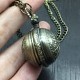 thumbnail image 4 of Vintage Copper Quartz Pocket Watch Flip Cover Classic Pocket Timepiece with Chain for Men and Women, 4 of 5