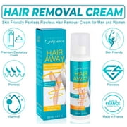 Hair Away Hair Removal Cream for Women and Men - Premium Body Hair Removal Cream - Skin Friendly Painless Body Hair Remover Cream - Up to 6 Weeks Hair-Free - Made in France, 8.4 oz