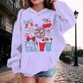 thumbnail image 2 of Byoo Toddler Girl USA Graphic Hoodie 4th of July Long Sleeve Pullover Sweatshirt with Pocket,Light Purple, 2 of 4