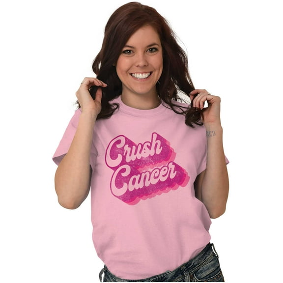 Breast Cancer Awareness Crush Cancer Women's Graphic T Shirt Tees Brisco Brands S
