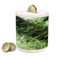 thumbnail image 1 of Rainforest Piggy Bank, Idyllic Atmosphere in Tropical Jungle on Springtime Natural Relaxation Theme, Ceramic Coin Bank Money Box for Cash Saving, 3.6" X 3.2", Green Brown, by Ambesonne, 1 of 4